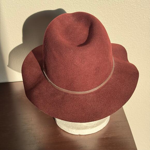 Bailey Poet Burgundy 100% Wool Fedora Hat Small Hollywood Vagabond Packable main image 6